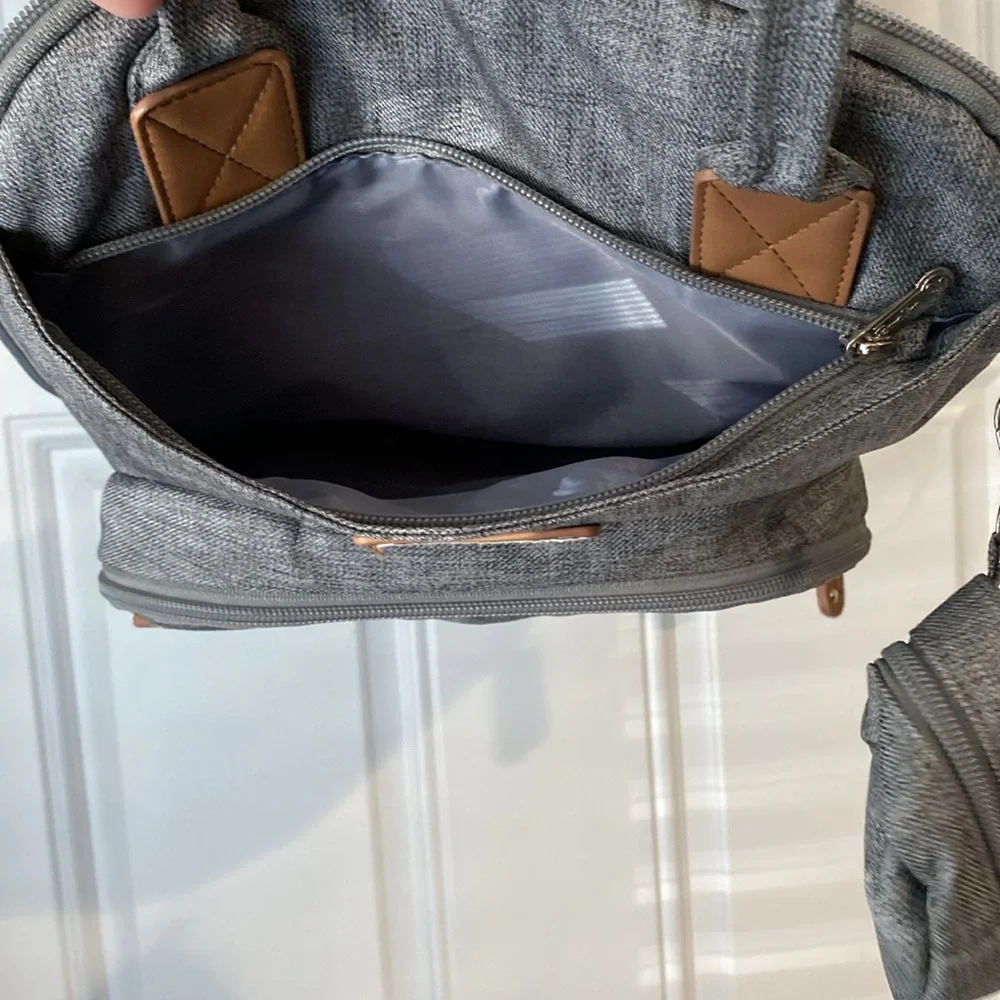 RUVALINO Diaper Gray Baby Bag Tote Large Travel Bag